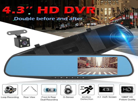 OEM Cámaras duales 2 canales Blackbox DVR Dash Cam Espejo retrovisor Full HD1080p