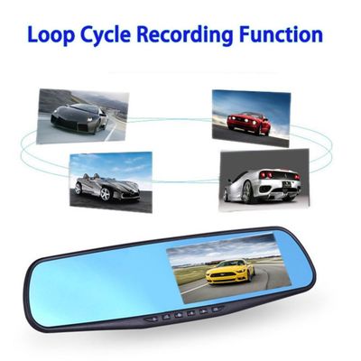 Dashcam DVR FHD 1080p con cámara múltiple LCD de 4,3" con lente dual activada por movimiento