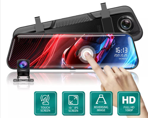 10 pulgadas Bluetooth Android Carplay Dashboard Mirror Stream Dual Drive Recorder IPS