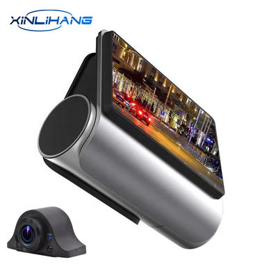 Pantalla táctil Auto Blackbox DVR Dash Cam Grabación de 24 horas Espejo retrovisor de doble lente