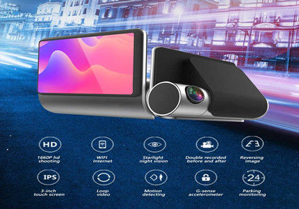 Ciclo del monitor del estacionamiento que graba el coche completo DVR 1080p Dashcams de HD para los coches