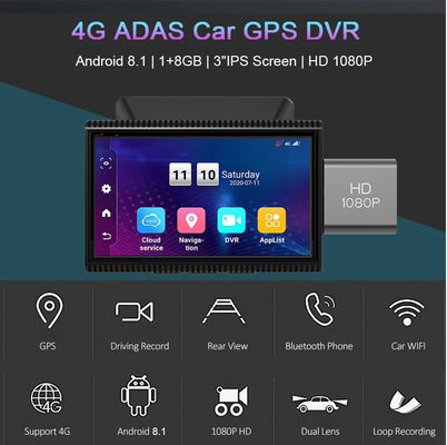 Android IPS 4G Coche DVR Construido en GPS Navigator WIFI Control remoto Grabadora de video