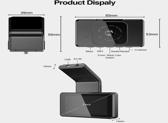 3 pulgadas RGB USB Car Videocámara FHD 1080P IPS Pantalla Auto DVR Dashcam