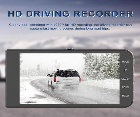 Registrador de video de la videocámara de la cámara de seguridad de la cámara del tablero de instrumentos inalámbrico de la pantalla IPS de la lente dual de 4 pulgadas