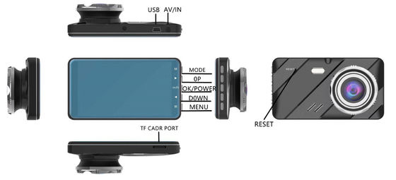 4&quot; Blackbox DVR Dash Cam Rearview Car Dashcams Monitor de estacionamiento G-Sensor