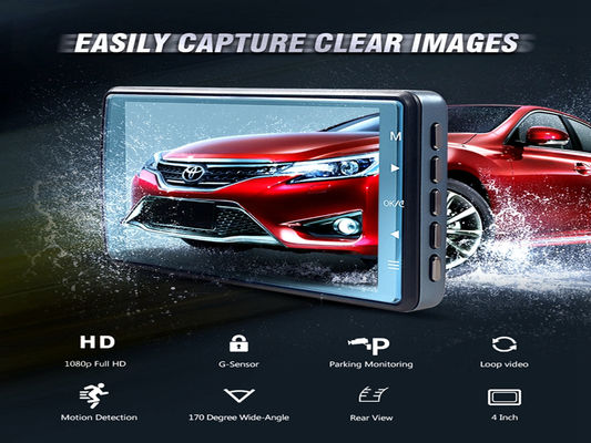 Monitor de aparcamiento con grabadora de cámara de salpicadero de coche Blackbox de 4 pulgadas con grabación en bucle