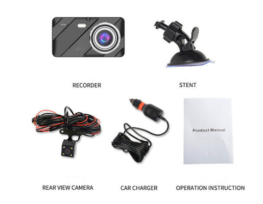 4&quot; Car Blackbox DVR Full HD 1080P Cámara dual Dash cam Interior delantera y trasera