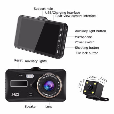 30FPS Dual Lens WDR Motion Activado Dash Cam Video Recorder Full HD 1080P