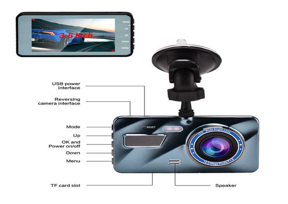 Cámaras dobles automáticas Blackbox DVR Full HD 1080P Pantalla táctil de cámara de tablero de 170 grados IPS