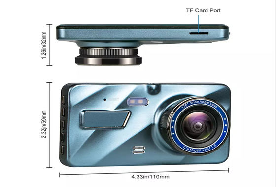 Vehículo WDR IPS Pantalla táctil Video Dash Cam Recorder Blackbox Dual Lens