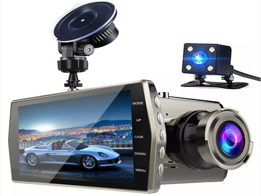 Grabador dual de la leva de la rociada del coche DVR de HD 1080P cámara delantera y trasera de la pantalla IPS de 4 pulgadas