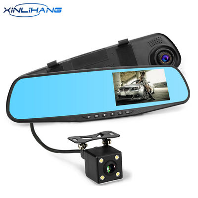 Cámara de salpicadero de espejo de cámara DVR para coche de 4,3 pulgadas delantera y trasera 1080p