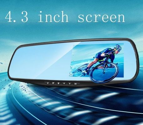 Cámara de salpicadero de espejo de cámara DVR para coche de 4,3 pulgadas delantera y trasera 1080p