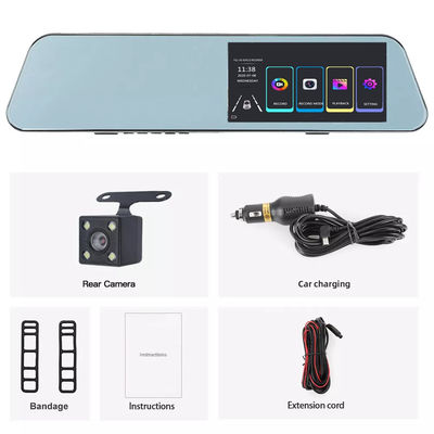 Vehículo Dual Lens Blackbox DVR Full HD 1080P Coche Cámara Espejo retrovisor