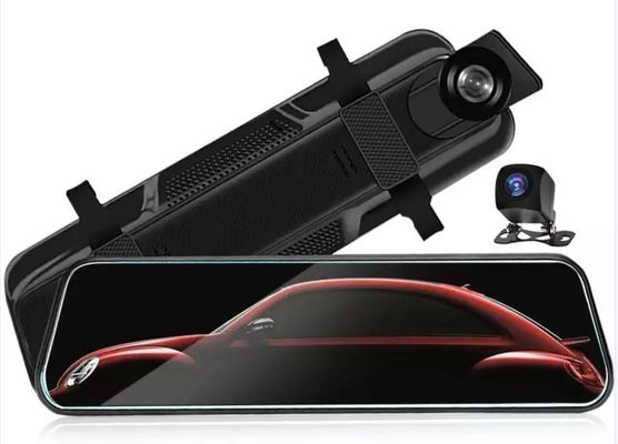 Dashcam de 9,66 pulgadas activada por movimiento Full 2.5D Touch Screen Front Back Grabación