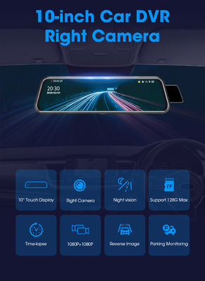 10 pulgadas Bluetooth Android Carplay Dashboard Mirror Stream Dual Drive Recorder IPS