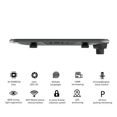 1440P Video Cardvr trasero delantero Blackbox Dash Cam Recorder AI Control de voz