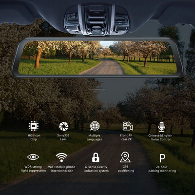 12 &quot;Coche GPS Tablero Cámara Espejo retrovisor Dash Cam DVR 4G 1080P WIFI APP