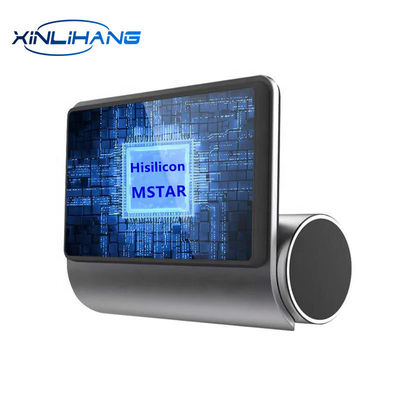 Pantalla táctil Auto Blackbox DVR Dash Cam Grabación de 24 horas Espejo retrovisor de doble lente