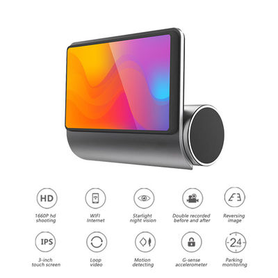 Cámara de salpicadero con pantalla táctil ADAS para coche, WIFI, GPS, lente dual, grabadora DVR integrada