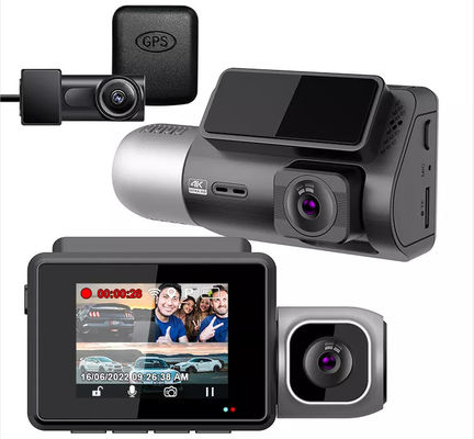 Coche IPS 4K Wifi GPS 1080p Hd DVR Dashcam para interior delantero y trasero