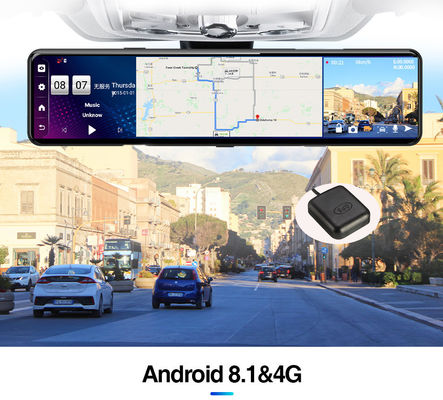 Cámara de tablero inalámbrica dual FHD1080P Cámara de tablero montada en espejo Pantalla IPS