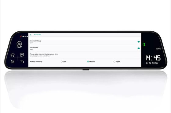ADAS 4G Android espejo retrovisor levas de la rociada de 360 ​​grados delante y detrás 12 pulgadas