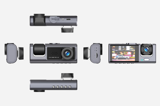 Interior trasero delantero del video HD 1080P de la cámara del coche DVR automotriz de 3 lentes