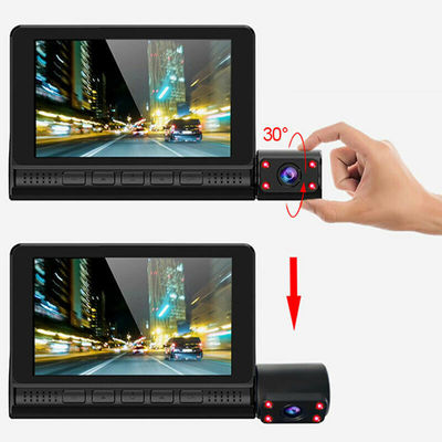 AVI Mini 3 Lens Car DVR Dash Cam Recorder HD Sensor GC2053 de 4 pulgadas