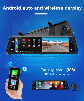 Android Auto Dash Cam Carplay con cámara inversa frontal 2K+Back 1080P