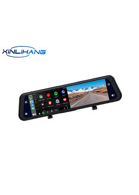 Espejo de doble lente Dashcam Carplay Cámara inversa Auto Wireless Miracast 2K 12 pulgadas