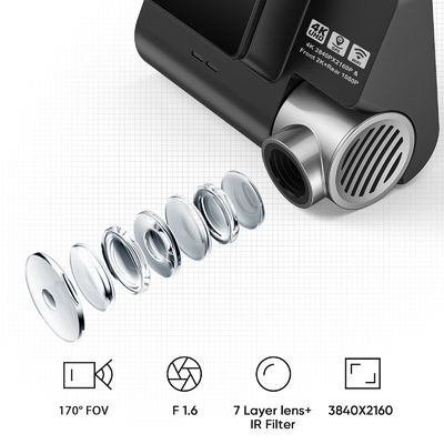 Registrador Camara Dashcam Video Recording de Black Box DVR de la cámara del vehículo del coche de Wifi GPS 4K