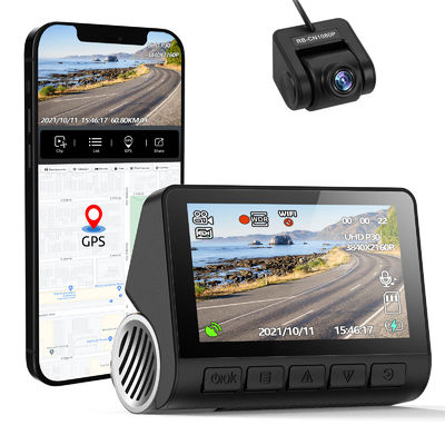 monitor del aparcamiento del registrador 24H de la cámara del coche de GPS WiFi de la leva de la rociada del coche de 2K UHD