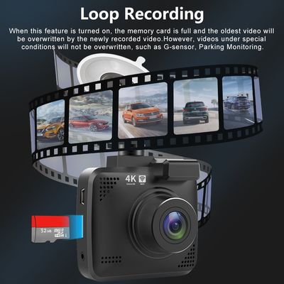 Cámara del coche del dvr del monitor 170°FOV del aparcamiento de Dashcam 24H del Wi-Fi de la leva 4K UHD Sony Night Vision Dash Cam Dual Camera GPS de la rociada V53